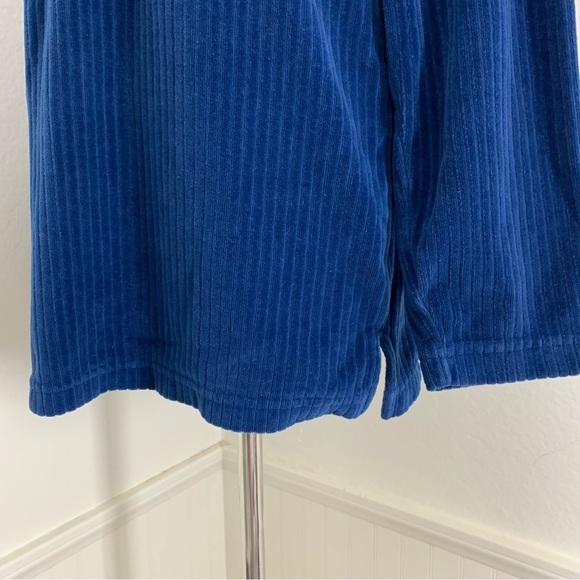 Vintage Ribbed Velour Blue 3/4 Zip Long Sleeve Shirt Sz S Mock Neck - Picture 16 of 17
